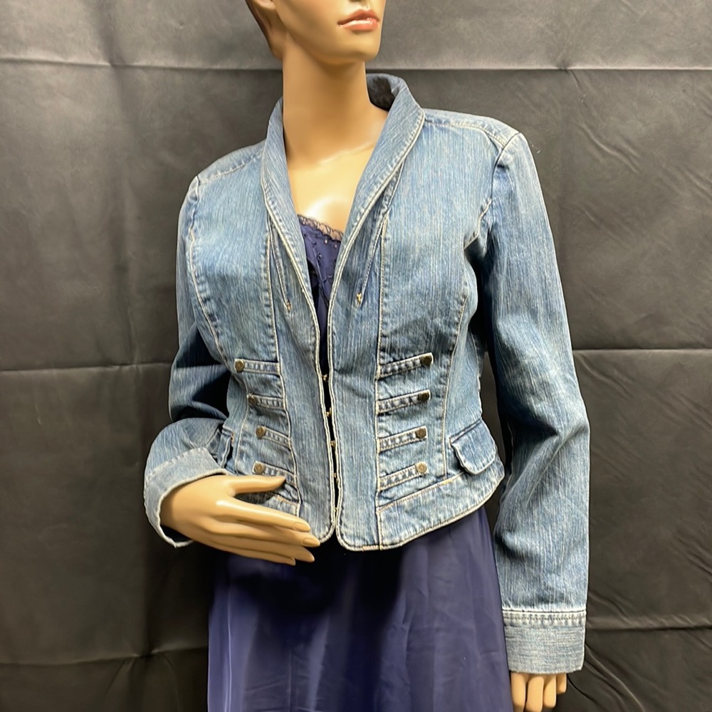 New York & Company Blue Jean Distressed Jacket NWOT